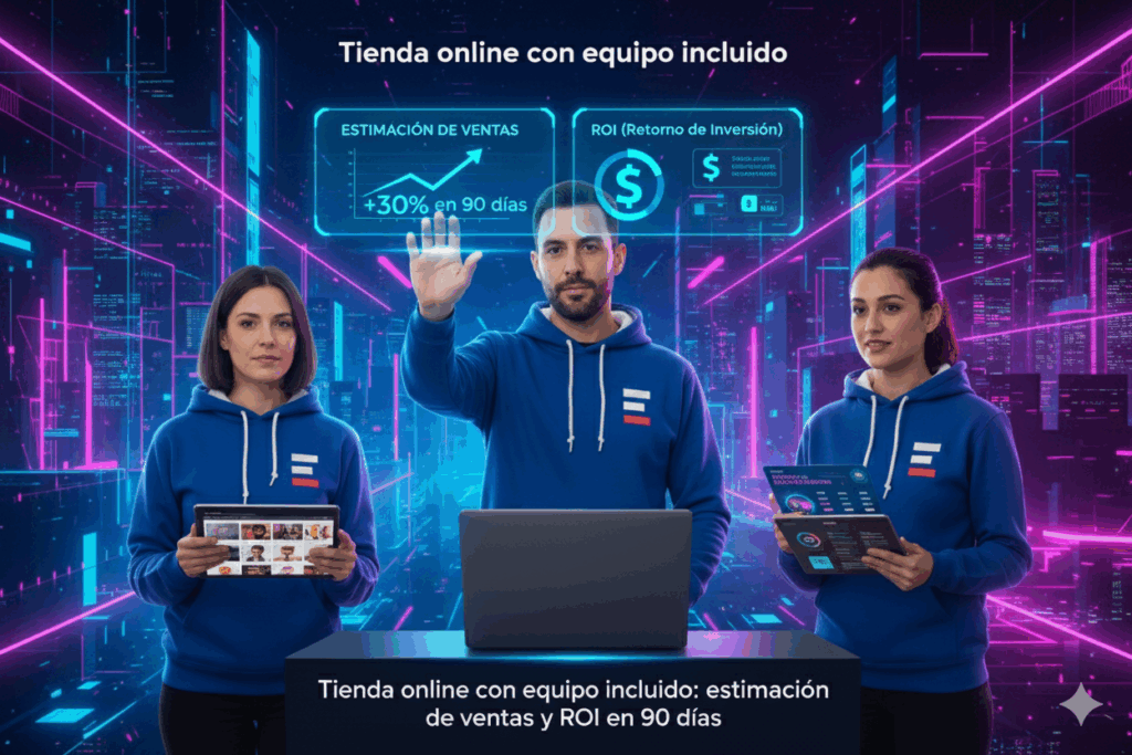 Tienda online con equipo incluido: estimación de ventas y ROI en 90 días